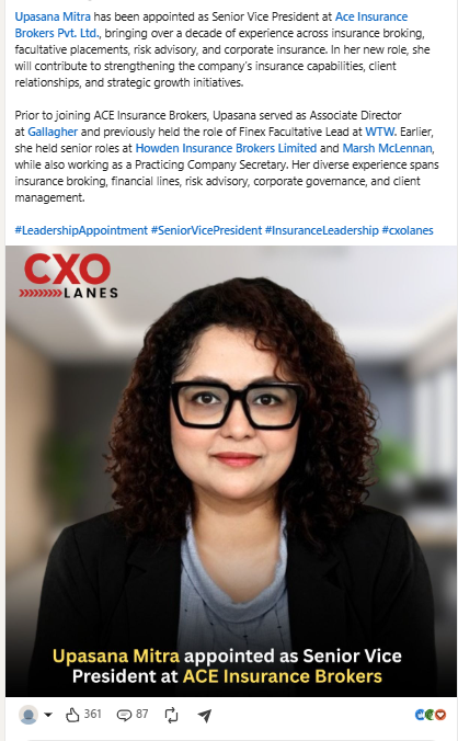 CXO Lanes senior vice president appointment announcement sample
