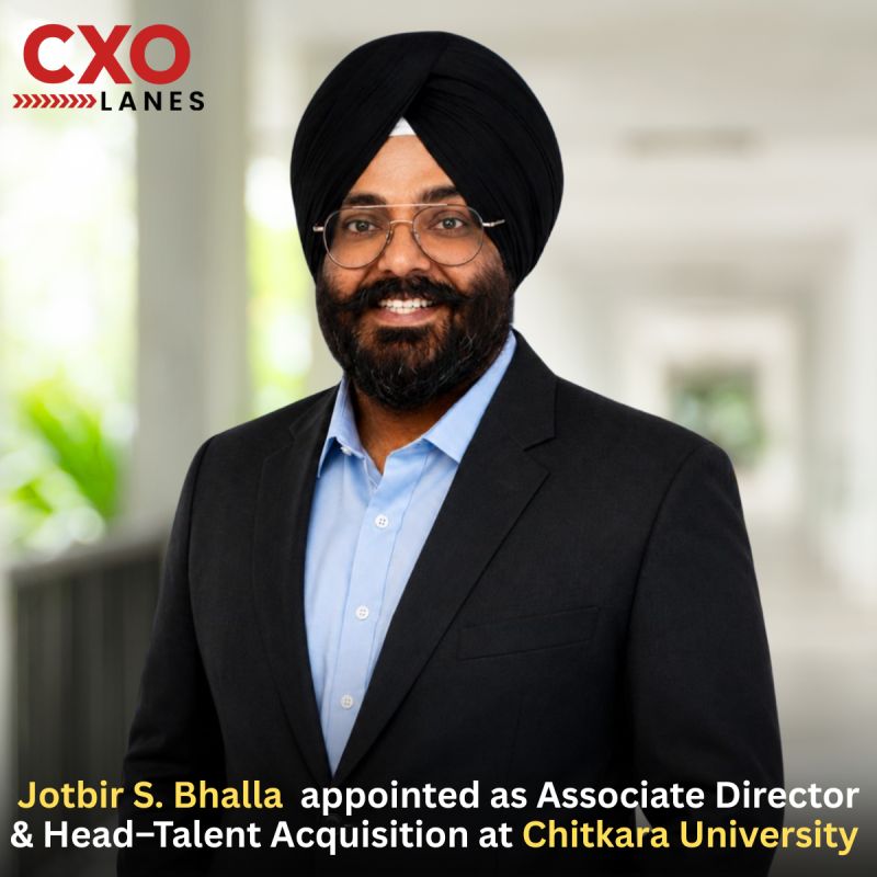 Jotbir S. Bhalla has been appointed as Associate Director and Head – Talent Acquisition at Chitkara University, where he will lead strategic