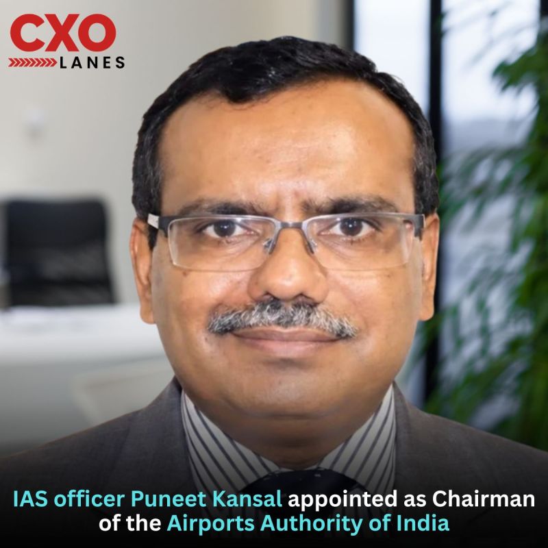 IAS officer Puneet Kansal has been appointed as Chairman of the Airports Authority of India (AAI), taking on the additional charge of