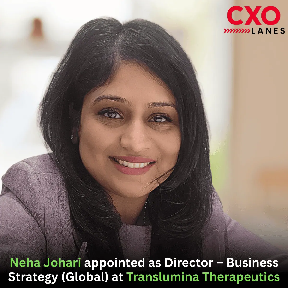 Neha Johari has been appointed Director – Business Strategy at Translumina Therapeutics
