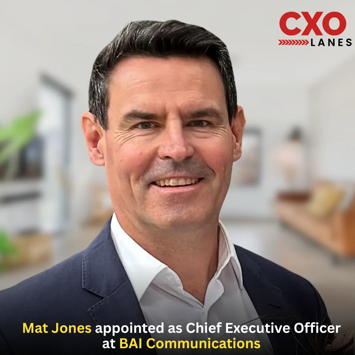 Mat Jones has been appointed as Chief Executive Officer of BAI Communications, effective 1 January 2027