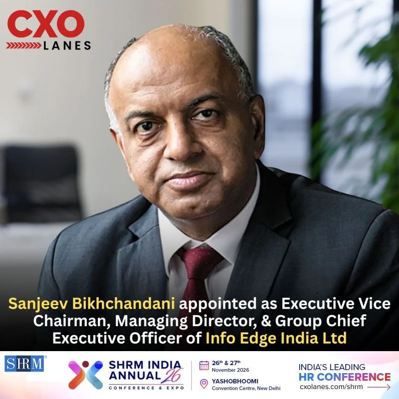 Sanjeev Bikhchandani appointed as Executive Vice Chairman, Managing Director, and Group Chief Executive Officer of Info Edge India Ltd