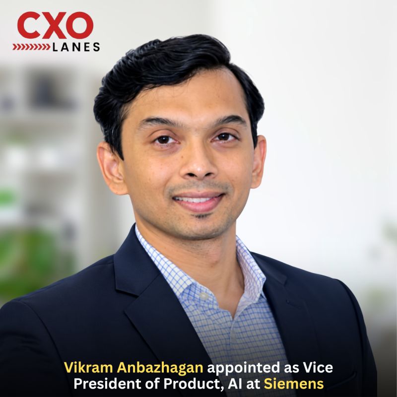 Vikram Anbazhagan has been appointed as Vice President of Product, AI at Siemens, bringing extensive experience in artificial intelligence,