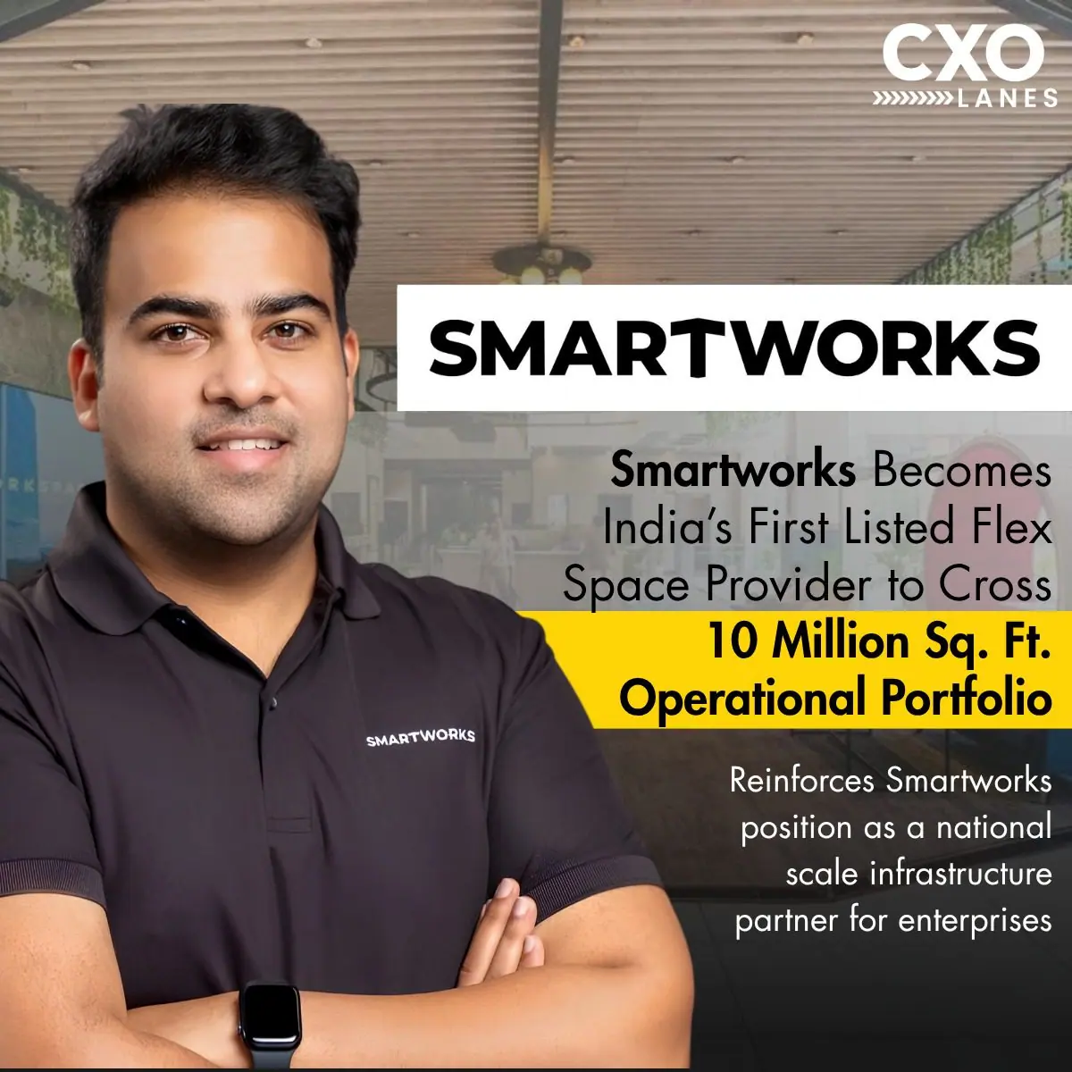 Smartworks Becomes First Flex Player to Cross 10 Mn Sq ft Operational Footprint in India