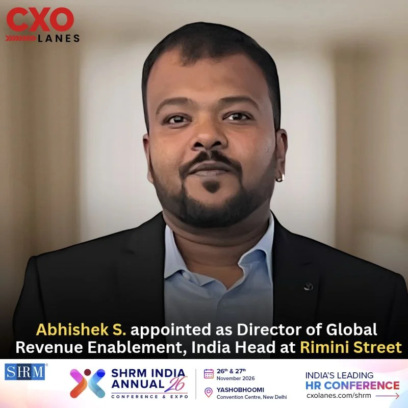 Abhishek S. appointed as Director of Global Revenue Enablement, India Head at Rimini Street