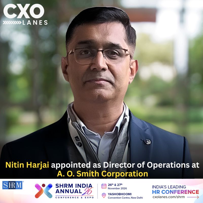 Nitin Harjai has been appointed as Director of Operations at A. O. Smith Corporation India, lea