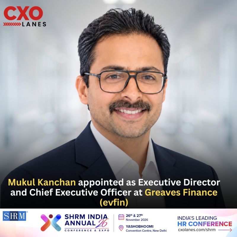 Mukul Kanchan has been appointed as Executive Director and Chief Executive Officer at Greaves Finance (evfin), effective...