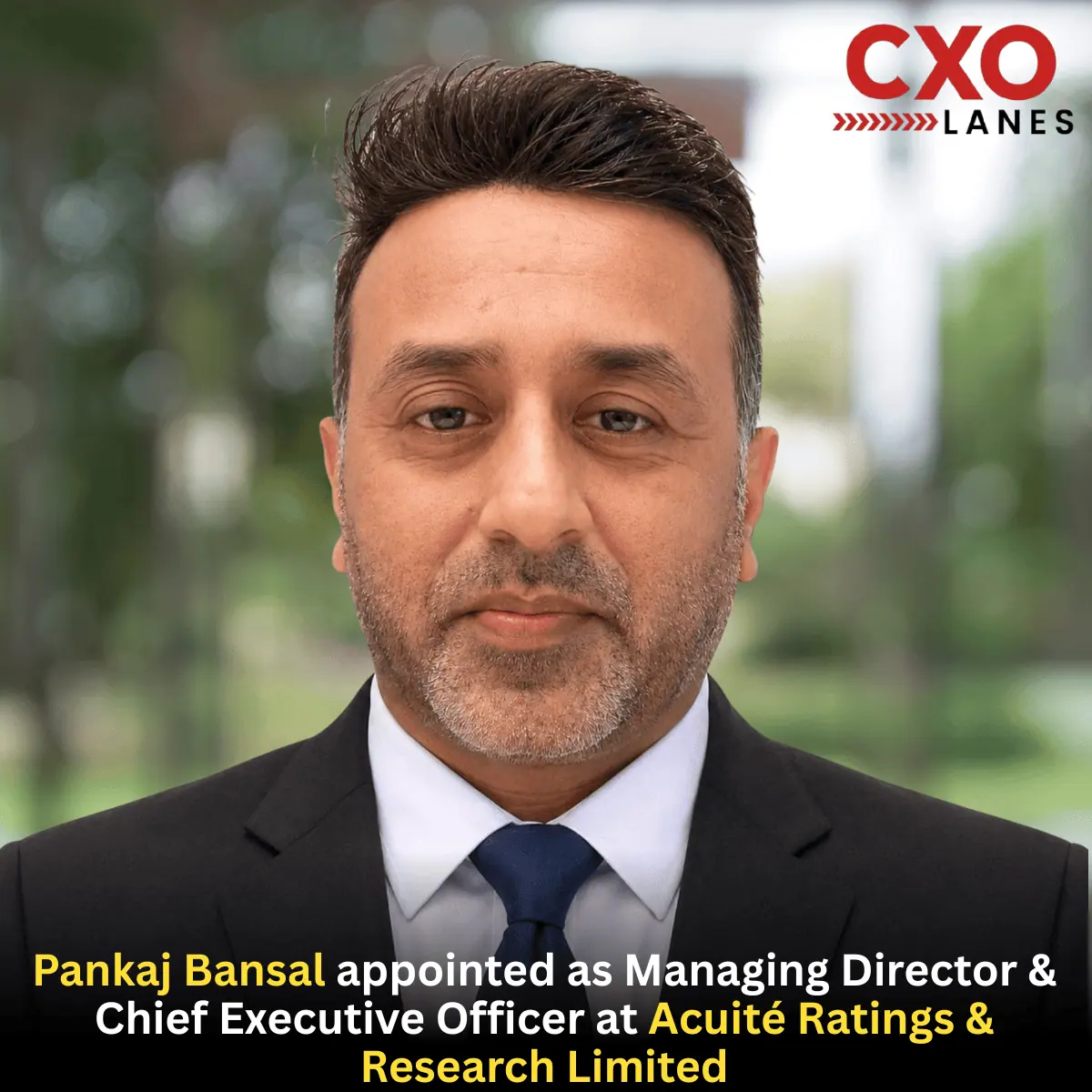 Pankaj Bansal Appointed as Managing Director & Chief Executive Officer at Acuité Ratings & Research Limited
