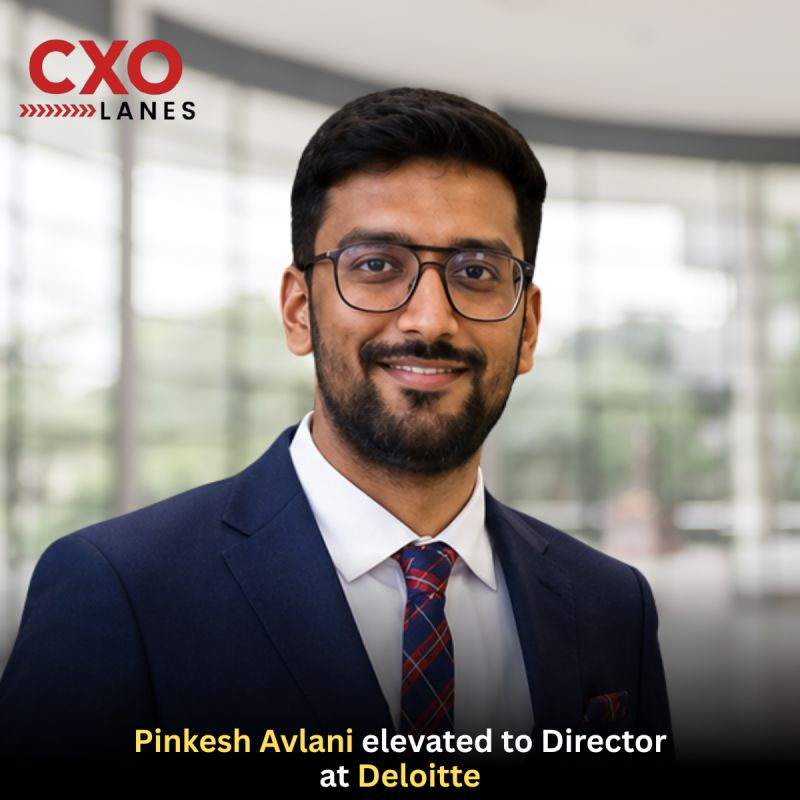 Pinkesh Avlani elevated to Director at Deloitte. A Chartered Accountant with over 13 years of experience in consulting, business outsourcing
