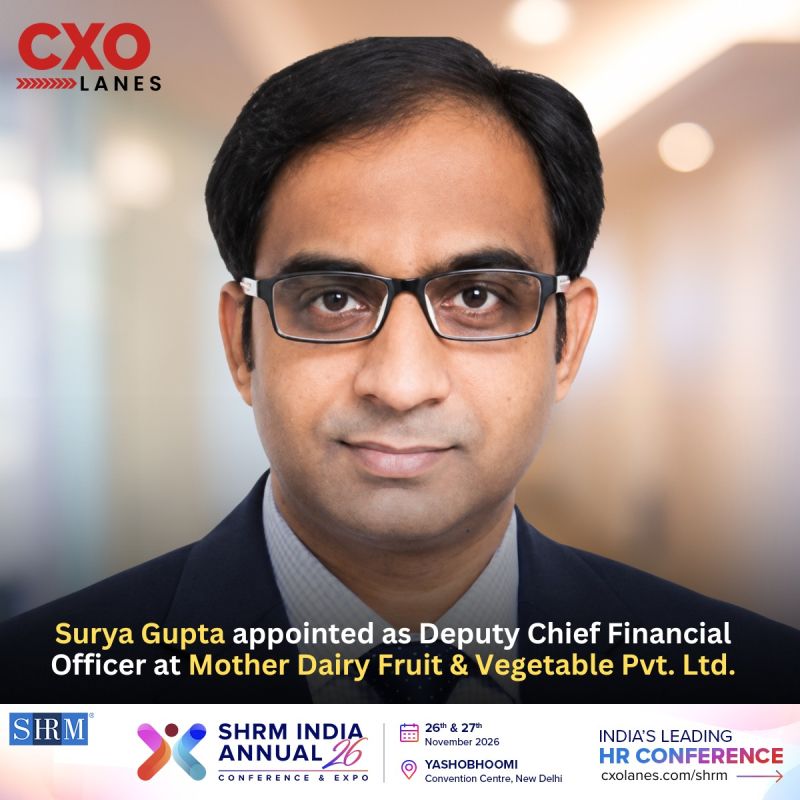 Surya Gupta has been appointed Deputy Chief Financial Officer at Mother Dairy Fruit & Vegetable Pvt. Ltd., marking a...