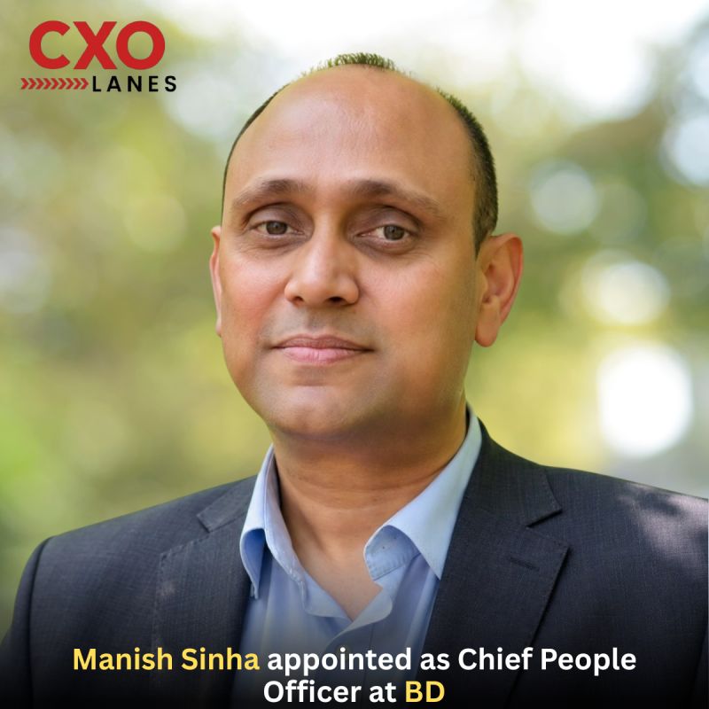 Manish Sinha has been appointed as Chief People Officer at BD. With nearly 29 years of experience in human resources leadership, talent mana