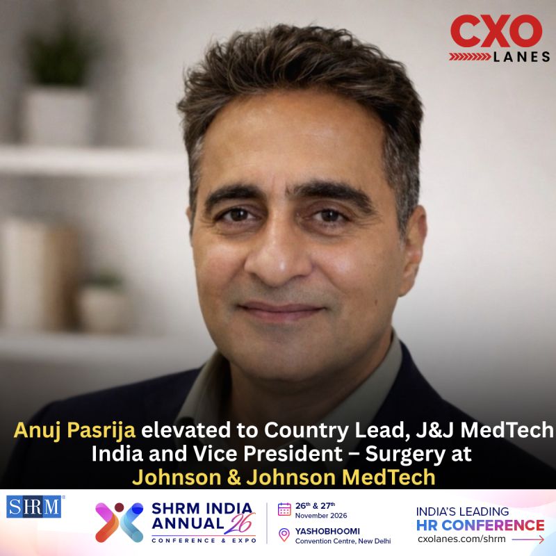 Anuj Pasrija has been elevated to Country Lead, J&J MedTech India and Vice President – Surgery at Johnson & Johnson MedTech....