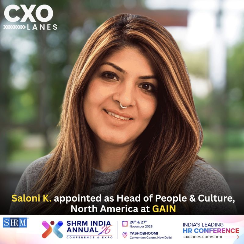 Saloni K. has been appointed as Head of People & Culture, North America at GAIN , where she wil