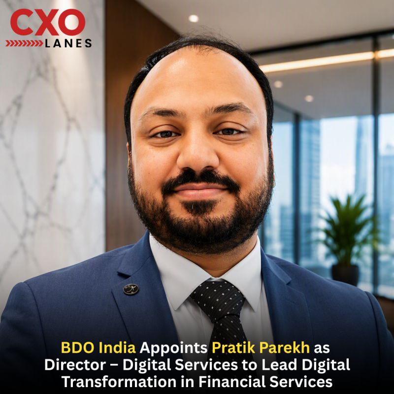 Excited to share that Pratik Parekh has been appointed as Director – Digital Services at BDO India.
