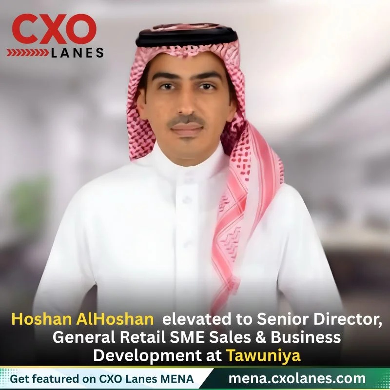Hoshan الحوشان AlHoshan elevated to Senior Director, General Retail SME Sales & Business Development at Tawuniya