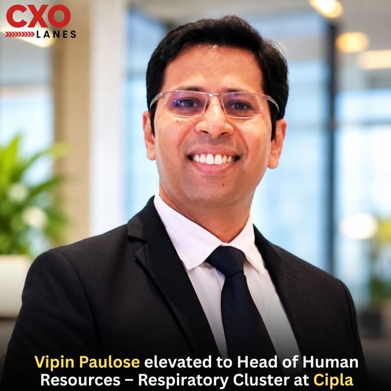 Vipin Paulose, GPHR® has been elevated to Head of Human Resources – Respiratory Cluster at Cipla, taking on an expanded people