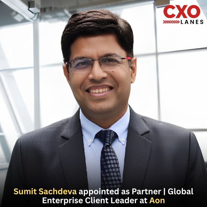 Sumit Sachdeva has been appointed as Partner | Global Enterprise Client Leader at Aon, where he will lead relationships with a portfolio