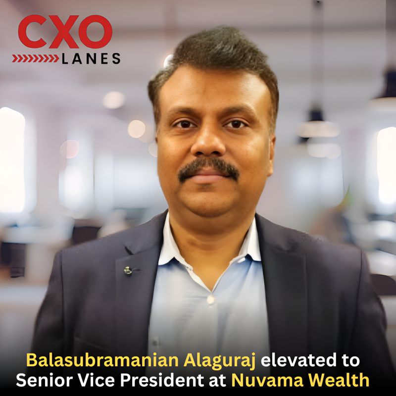 Balasubramanian Alaguraj has been elevated to Senior Vice President at Nuvama Wealth. In his expanded role, he will continue to drive busine