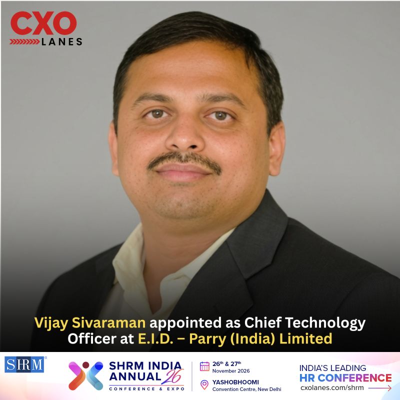 Vijay Sivaraman has been appointed as Chief Technology Officer at EID Parry India Ltd, effective October 15, 2026, bringing...