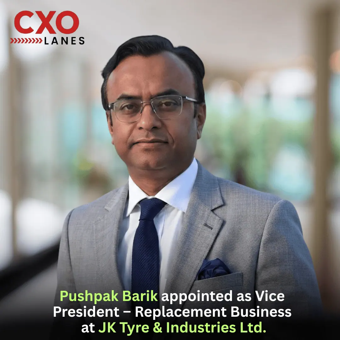 Pushpak Barik Appointed as Vice President – Replacement Business at JK Tyre & Industries Ltd.