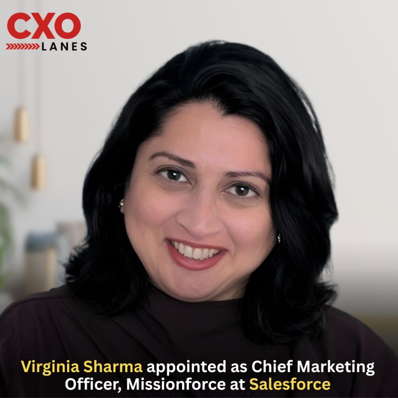 Virginia Sharma has been appointed as Chief Marketing Officer, Missionforce at Salesforce, where she leads the company’s global public