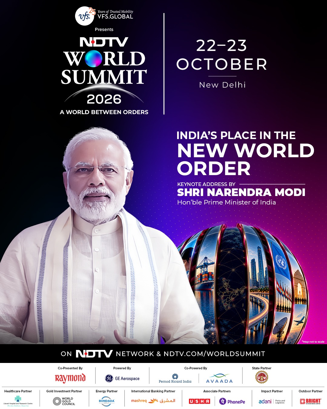 NDTV World Summit 2026 to convene 'A World Between Orders' on October 22-23 in New Delhi
