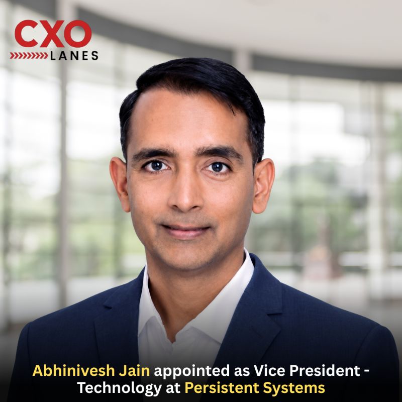 Abhinivesh Jain has been appointed as Vice President - Technology at Persistent Systems. With over 24 years of experience in cloud, infrastr