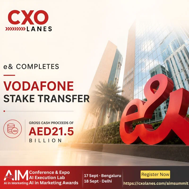 Abu Dhabi-based etisalat has completed the transfer of its entire stake in Vodafone, generating AED21.5 billion (US$5.84 billion) in gross cash…