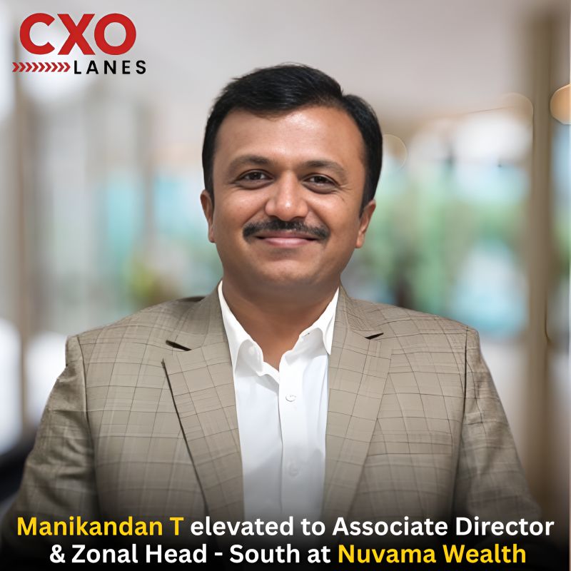 Manikandan T has been elevated to Associate Director & Zonal Head - South at Nuvama Wealth. In this leadership role, he will continue drivin