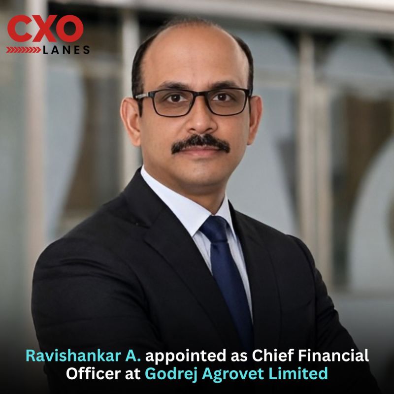 Ravishankar A. has been appointed as Chief Financial Officer at Godrej Agrovet Limited. In his new role, he will lead the finance