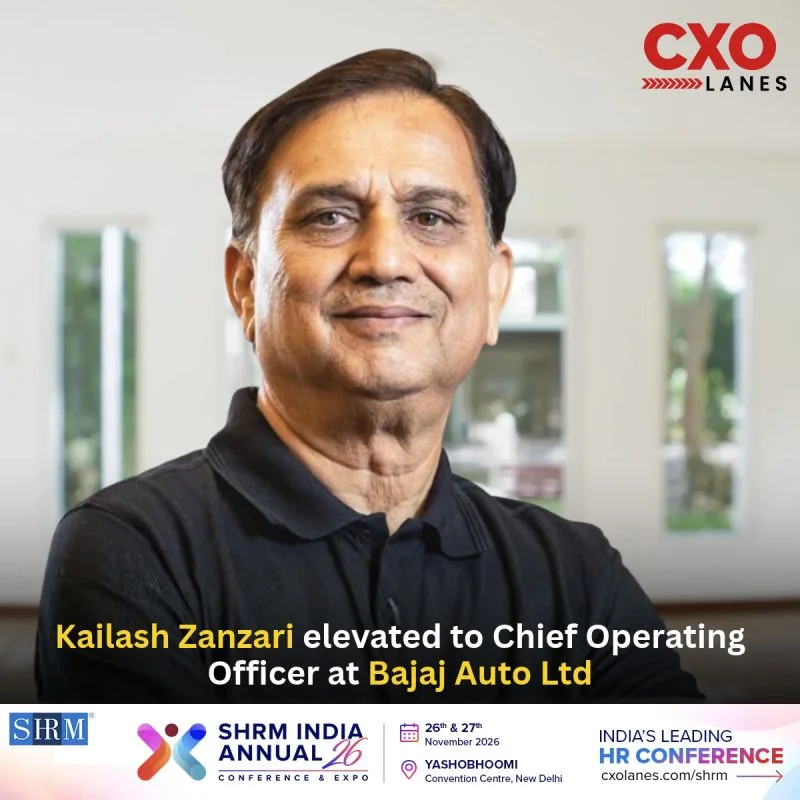 Kailash Zanzari elevated to Chief Operating Officer at Bajaj Auto Ltd with immediate effect