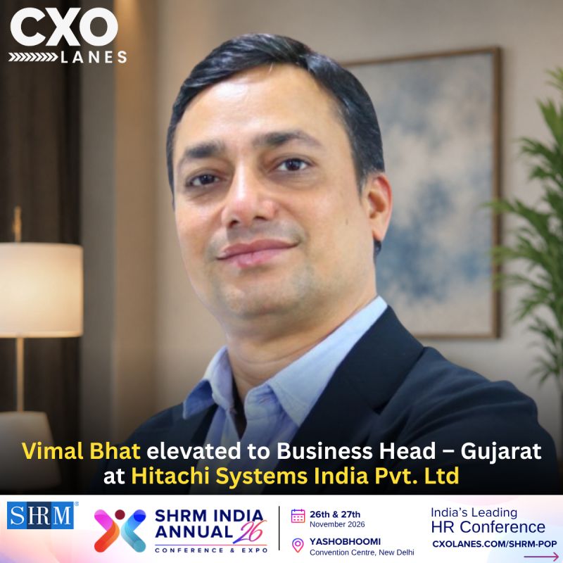 Vimal Bhat has been elevated to Business Head – Gujarat at Hitachi Systems India Pvt Ltd System
