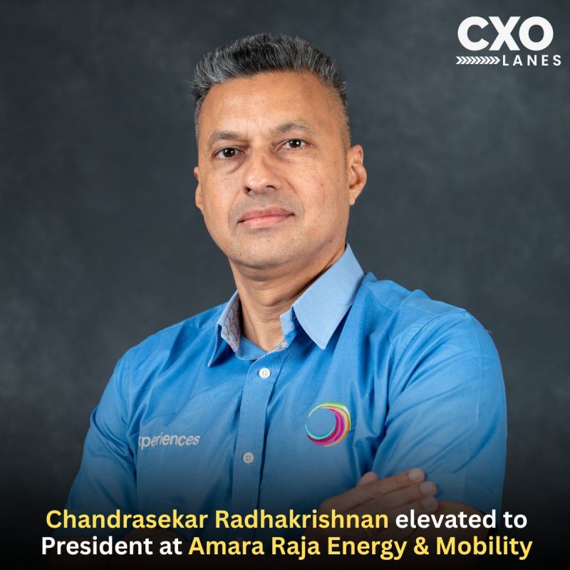 Chandrasekar Radhakrishnan (Chandru) has been elevated to President at Amara Raja Energy & Mobility Ltd, following his...