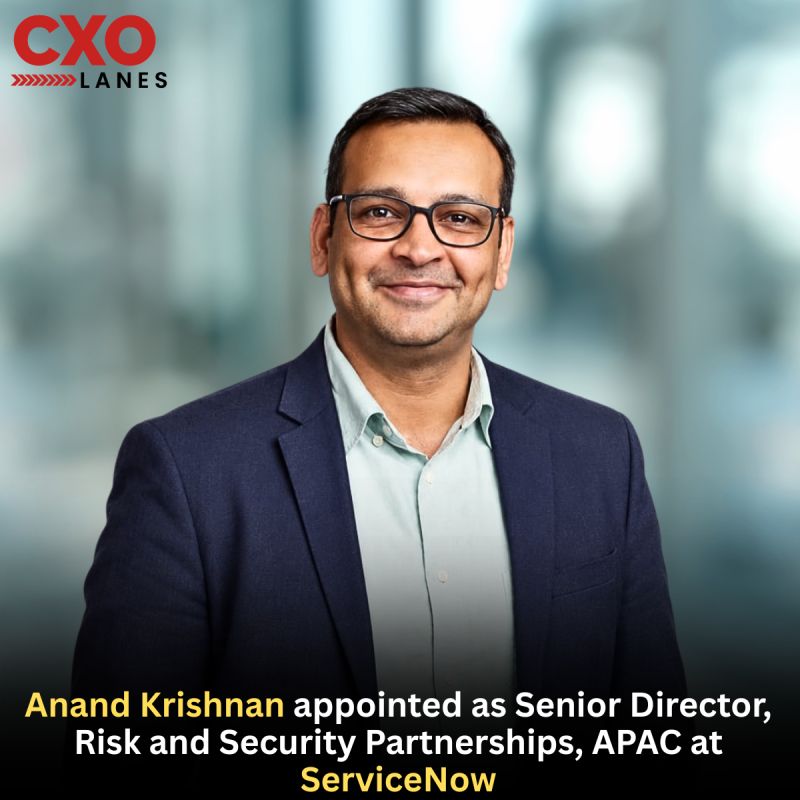 Anand Krishnan appointed as Senior Director, Risk and Security Partnerships, APAC at ServiceNow