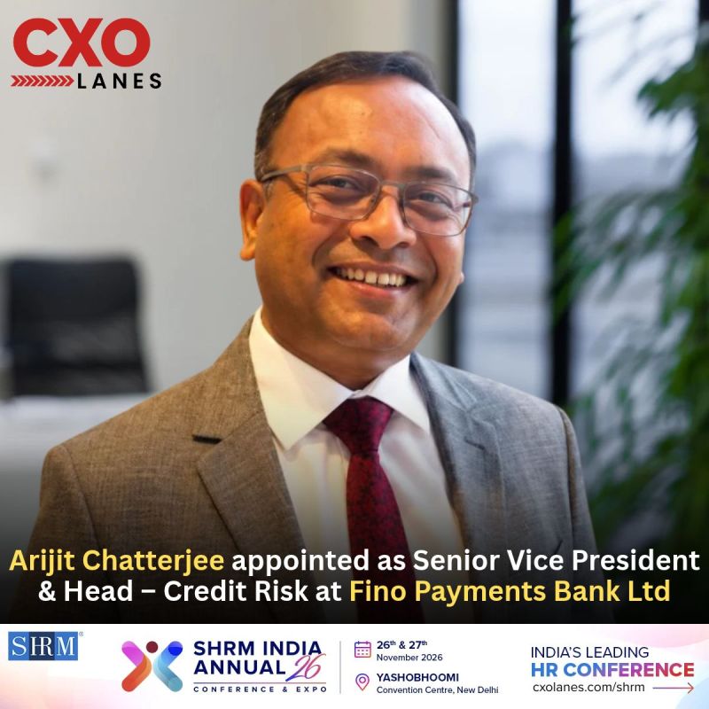 Arijit Chatterjee has been appointed as Senior Vice President & Head – Credit Risk at Fino Payments Bank Ltd. In his new...