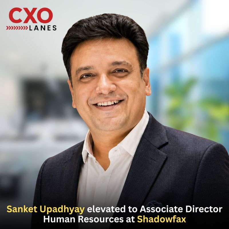 Sanket Upadhyay has been elevated to Associate Director Human Resources at Shadowfax, marking another milestone in a career spanning people