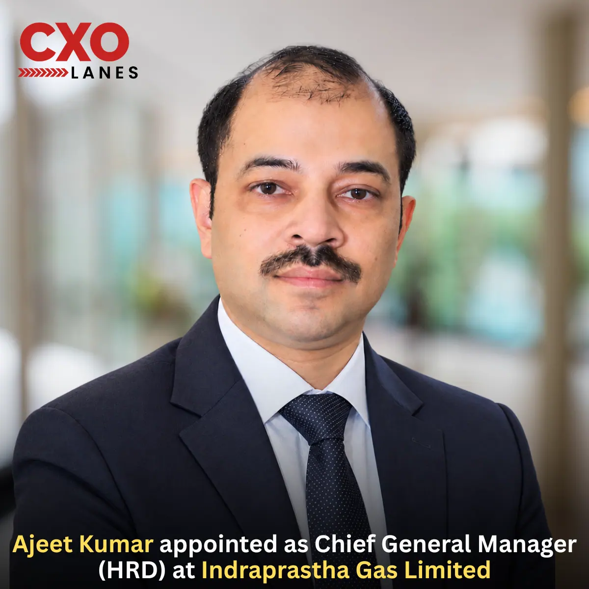 Ajeet Kumar has been appointed as Chief General Manager (HRD) at Indraprastha Gas Limited