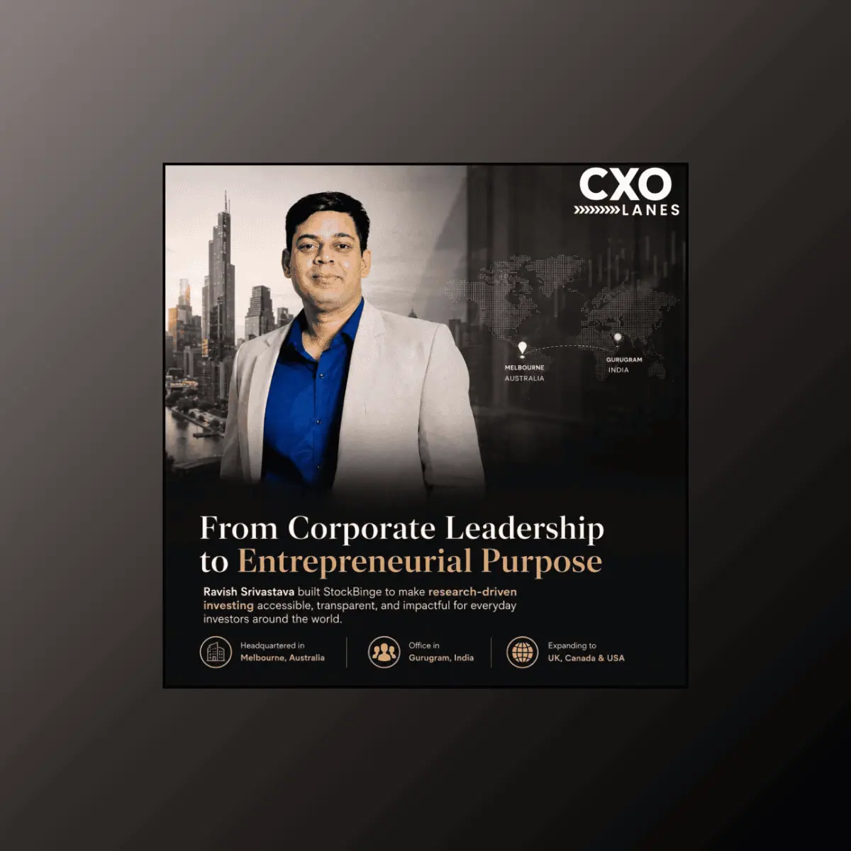 From Corporate Leadership to Entrepreneurial Purpose: The Journey of Ravish Srivastava, Founder & Director, StockBinge