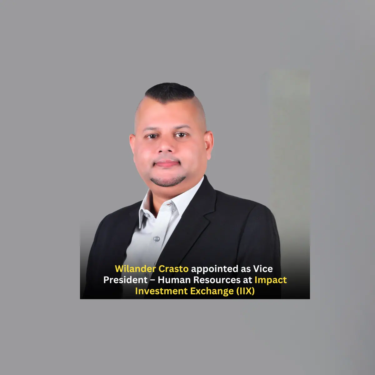 Wilander Crasto appointed as Vice President – Human Resources at Impact Investment Exchange