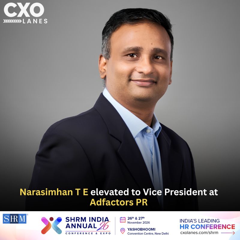 Narasimhan T E has been elevated to Vice President at Adfactors PR , following over five years