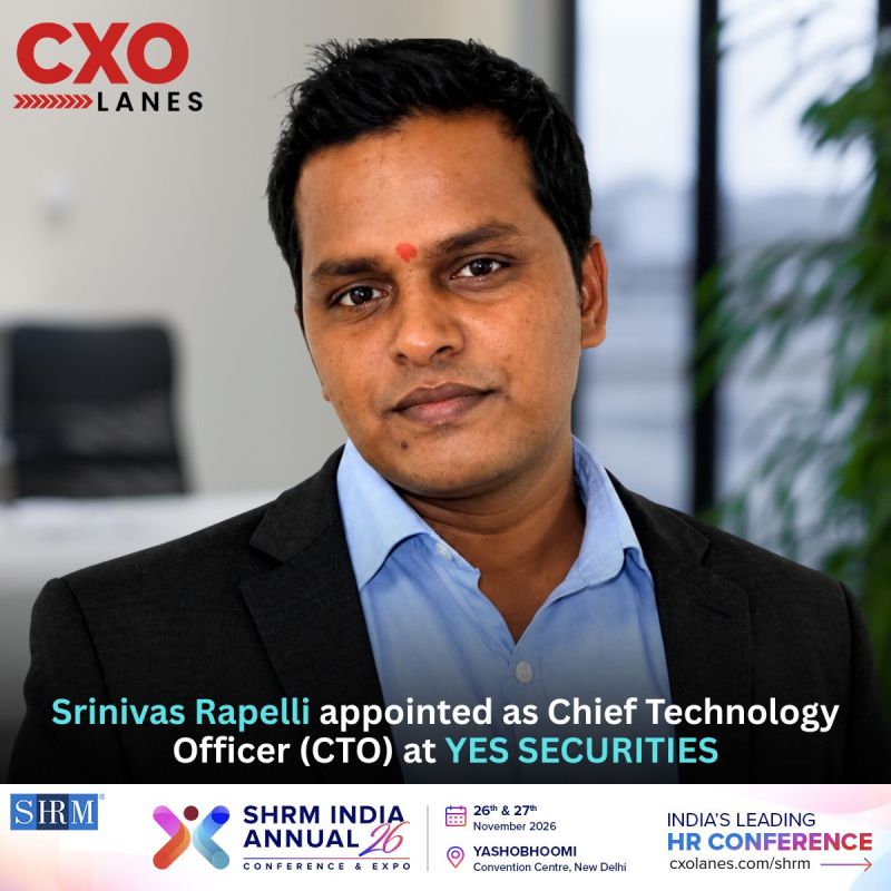 Srinivas Rapelli has been appointed as Chief Technology Officer (CTO) at YES SECURITIES. In his new role, he will leverage...