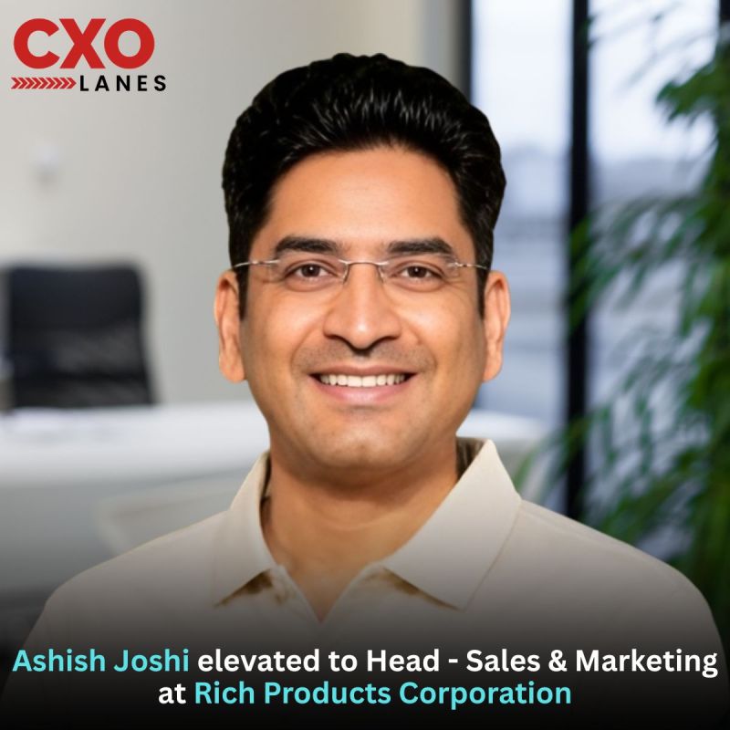 Ashish Joshi has been elevated to Head - Sales & Marketing at Rich Products Corporation. In his new role, he will lead Sales and