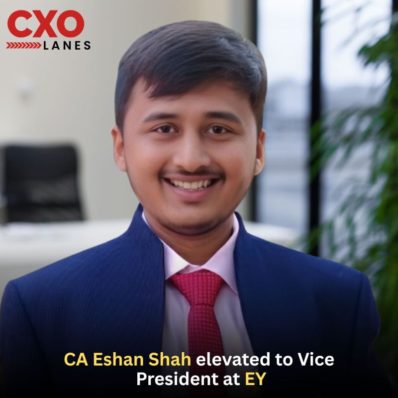 CA Eshan Shah has been elevated to Vice President at EY. In his new role, he will continue to focus on Strategy and Transactions,