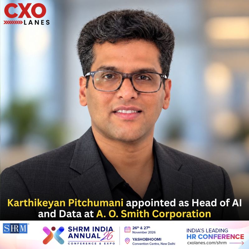 Karthikeyan Pitchumani has been appointed as Head of AI and Data at A. O. Smith Corporation . W