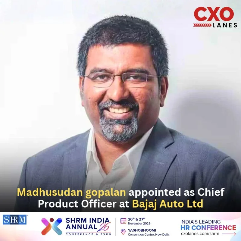 madhusudan gopalan appointed as Chief Product Officer at Bajaj Auto Ltd